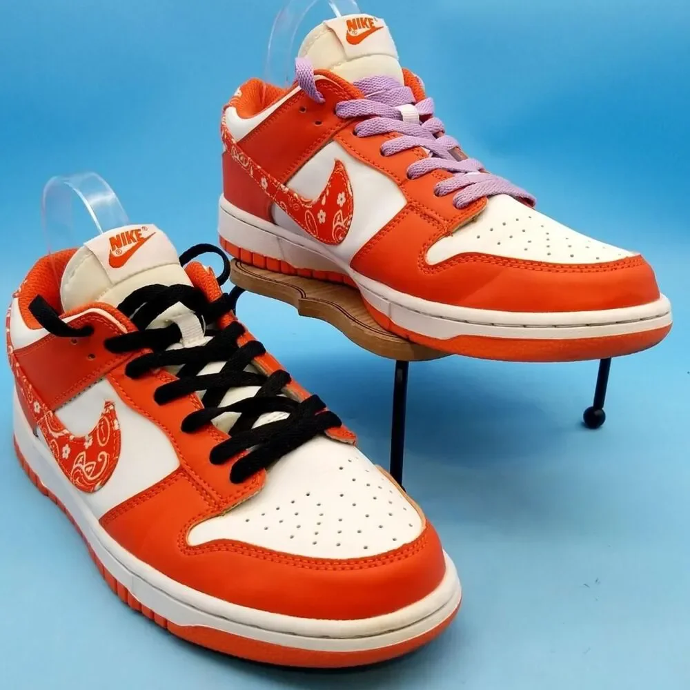 Nike Dunk Low Paisley Pack Orange Sneakers - Size 8